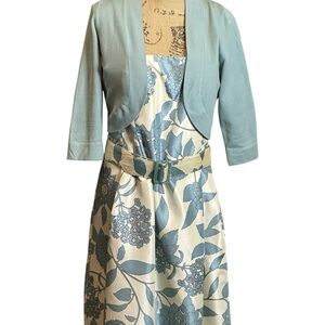 Jessica Howard Blue and White Midi Dress